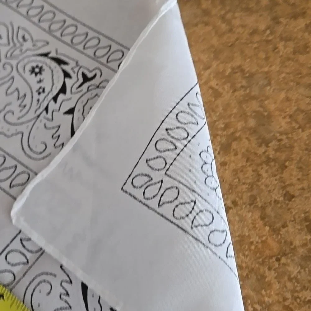 Handkerchief hanky Hair Skull Cap Tie Wrap New Print Pattern White Black